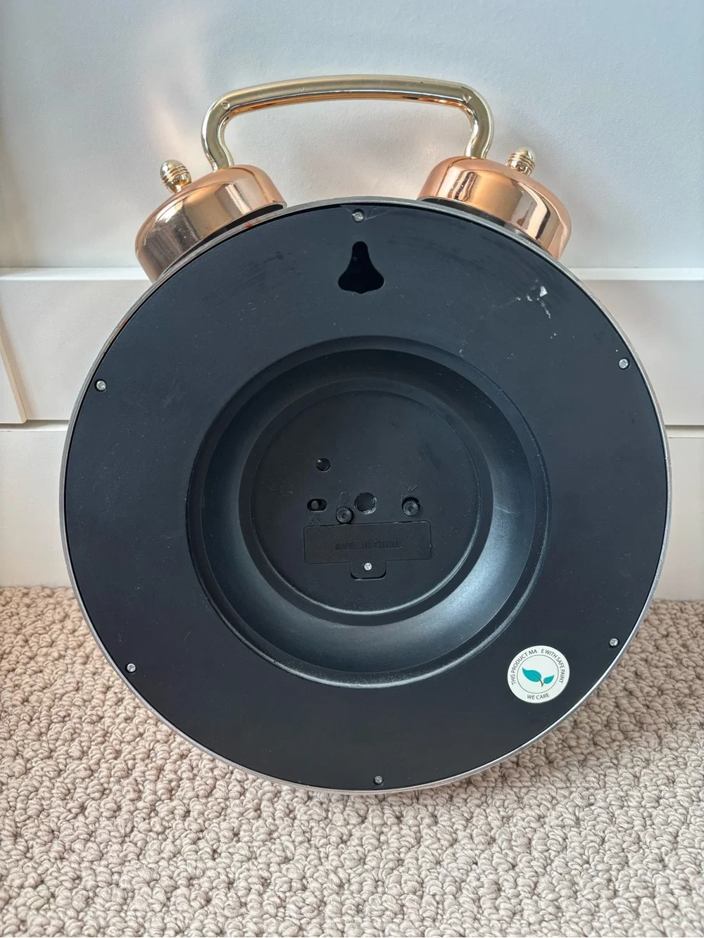 Metallic Copper Twin Bell Alarm  Style Clock